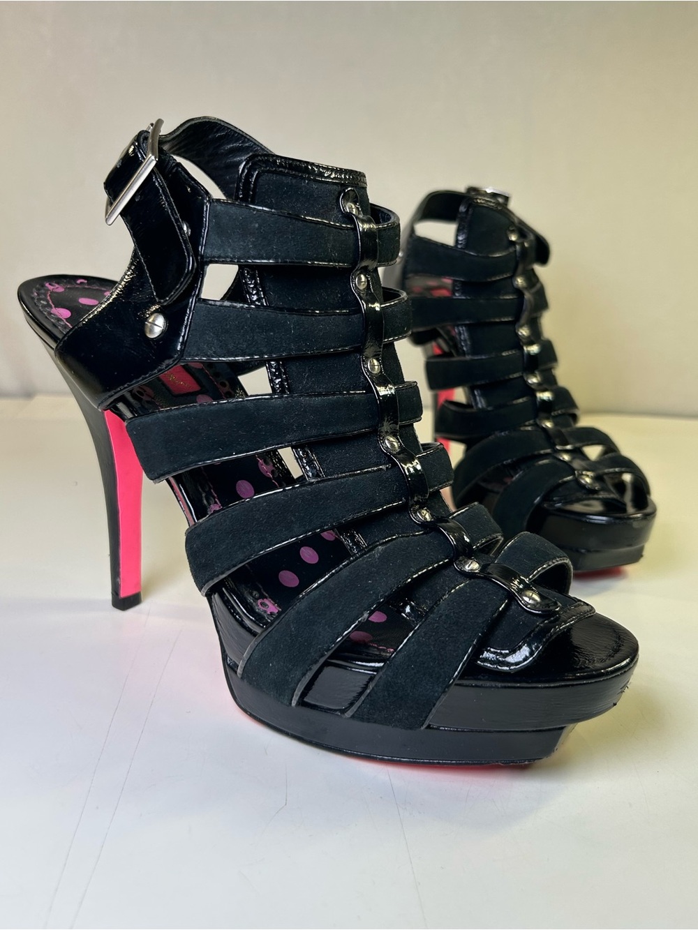 Vintage Betsey Johnson Kalini Caged Platform Stiletto Heels Sandals Size 10